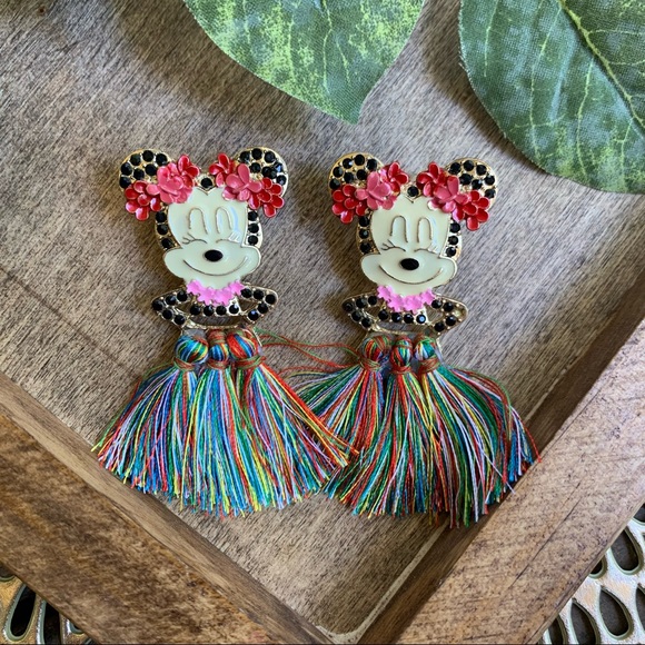 Jewelry Minnie Mouse Hula Girl Earrings Poshmark
